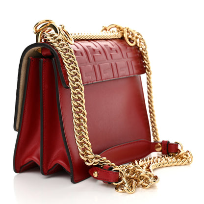 Fendi Vitello Liberty FF 1974 Embossed Small Kan I Shoulder Bag Fragola 3 of 10
