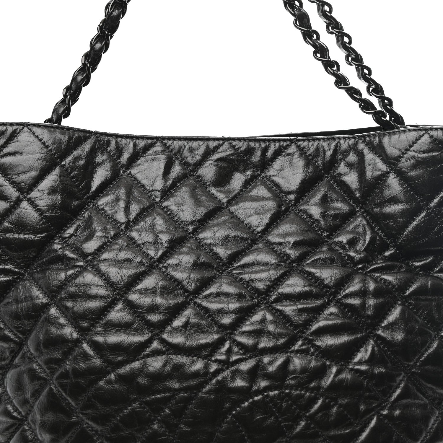 Chanel Glazed Calfskin Quilted Large Chain Me Tote Dark Grey 8 of 10