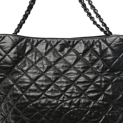 Chanel Glazed Calfskin Quilted Large Chain Me Tote Dark Grey 8 of 10