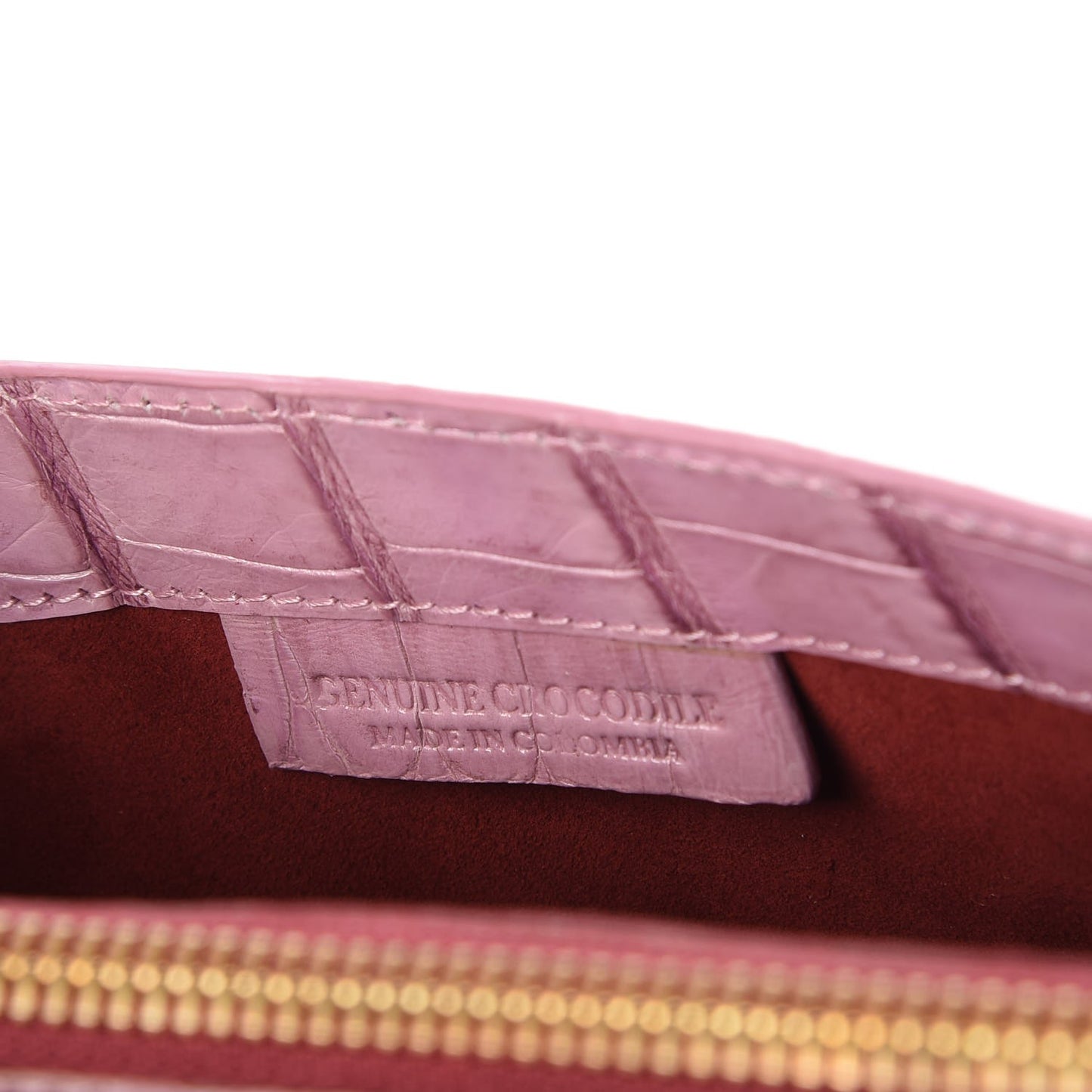 Crocodile Bi-Color Shoulder Bag Pink