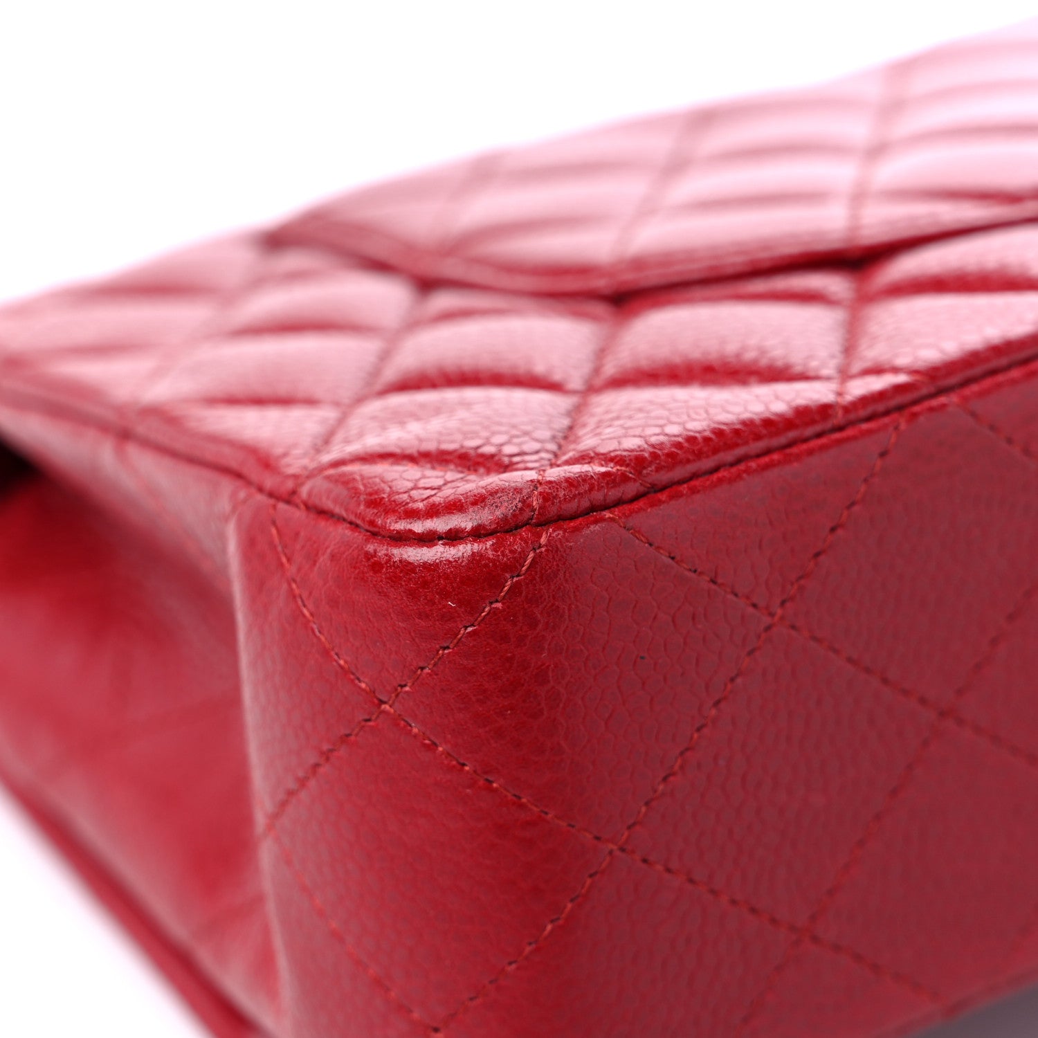 Chanel Caviar Quilted Medium Double Flap Dark Red 10 of 20