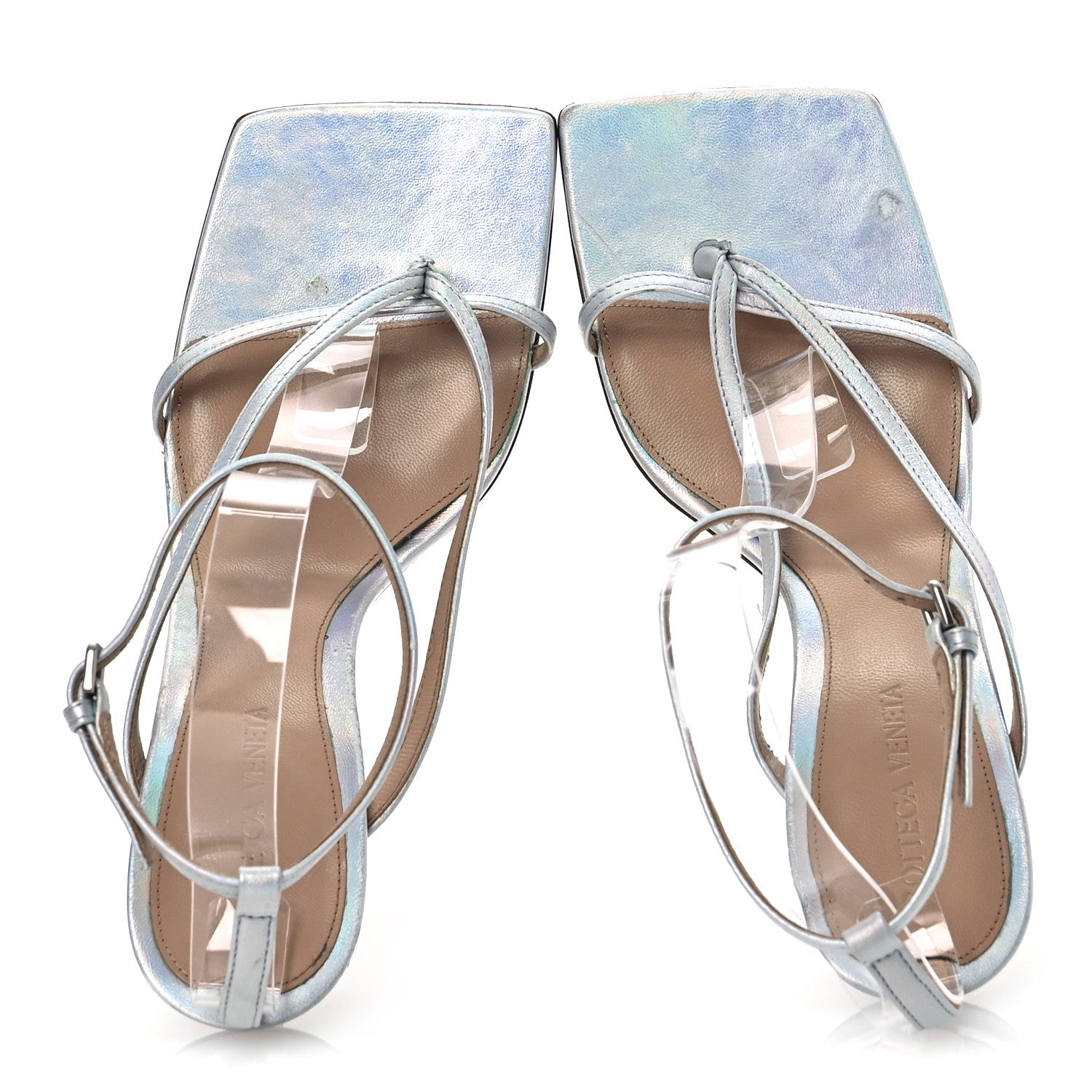 Bottega Veneta Laser Nappa Stretch Multi Strap 90mm Sandals 39 Moon Drop 2 of 14