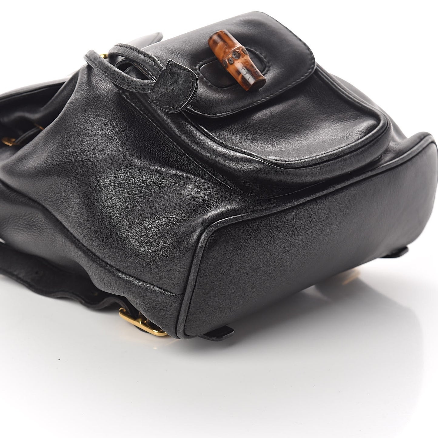 Calfskin Bamboo Backpack Black
