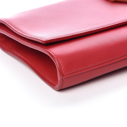Saint Laurent Calfskin Classic Y Ligne Clutch Red 9 of 15