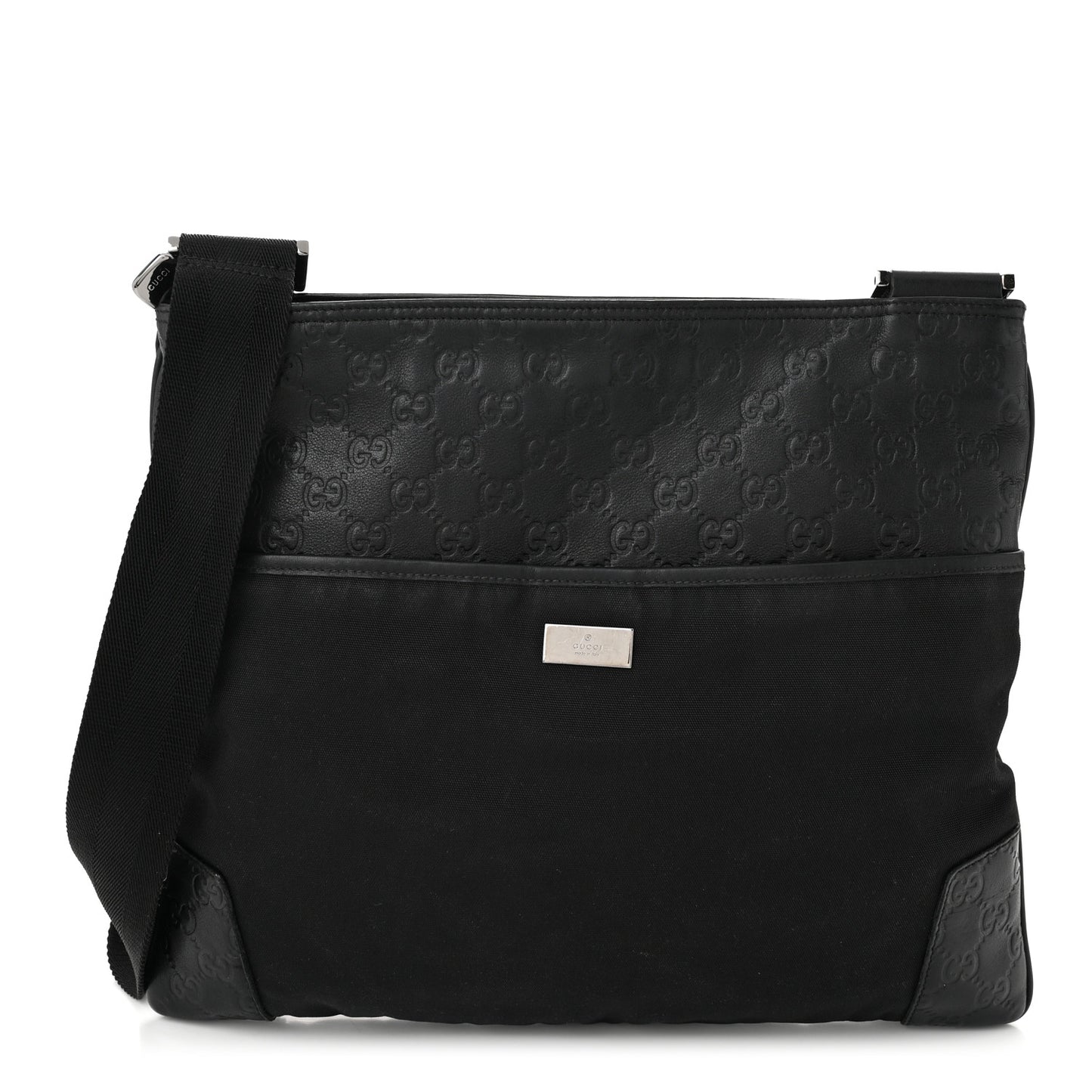 Guccissima Nylon Messenger Bag Black