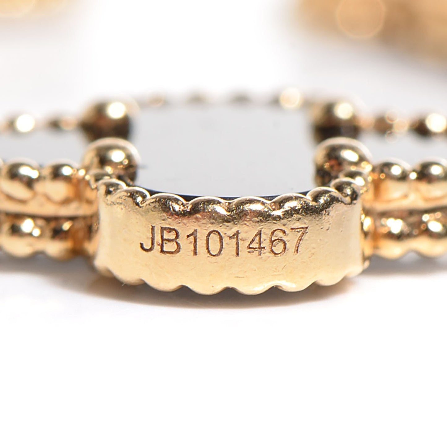 18K Yellow Gold Black Onyx 5 Motifs Vintage Alhambra Bracelet
