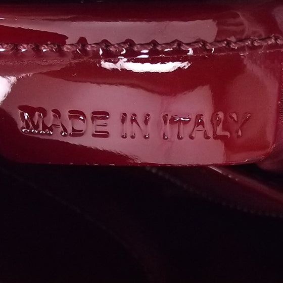 Patent Quilted Belt Bag Burgundy