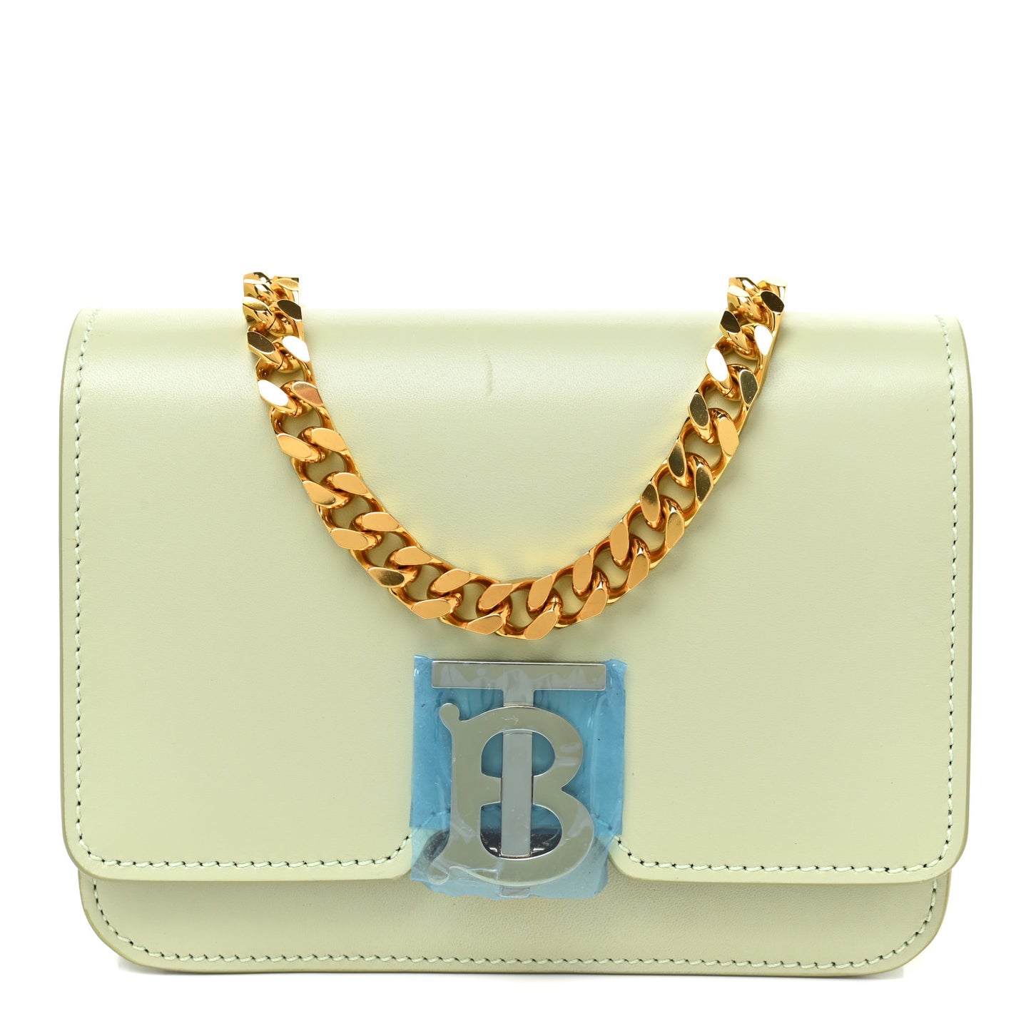 Calfskin TB Chain Belt Bag Pale Sage