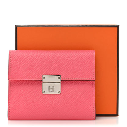 Hermes Epsom Mini Clic Card Holder Rose Azalee 11 of 11