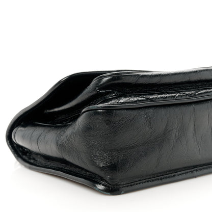 Saint Laurent Crinkled Calfskin Matelasse Monogram Baby Niki Chain Satchel Black 10 of 11