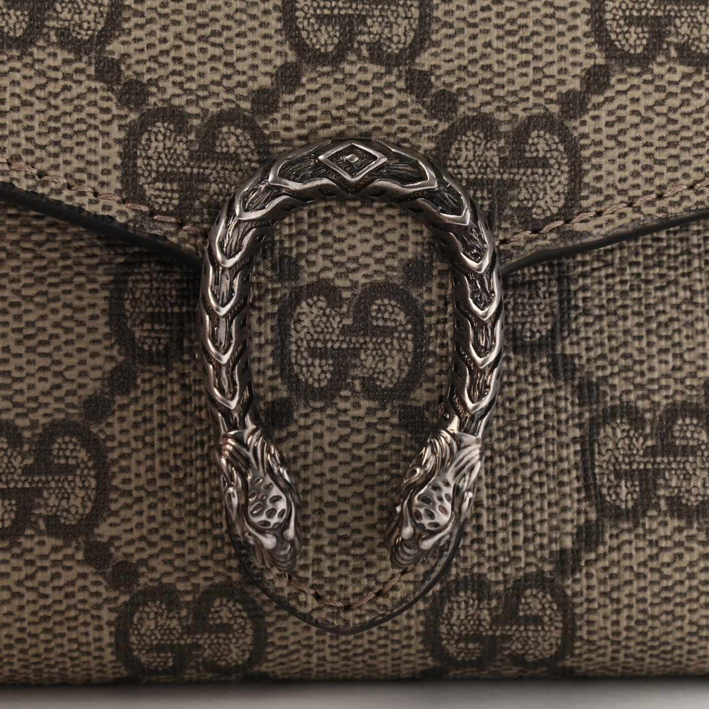 GG Supreme Monogram Dionysus Coin Purse Taupe