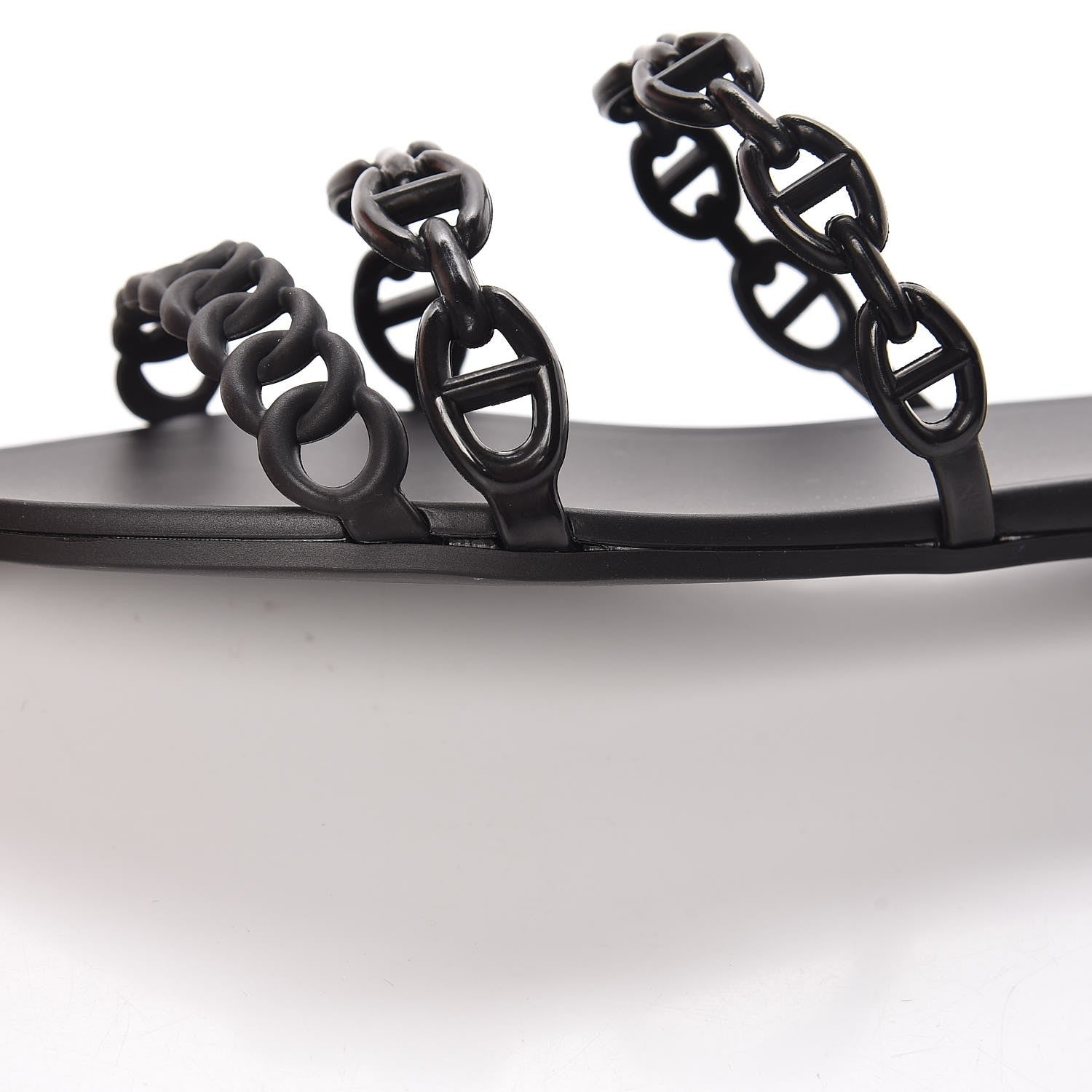 Hermes Rubber Chaine d'Ancre Rivage Sandals 35 Black 8 of 9