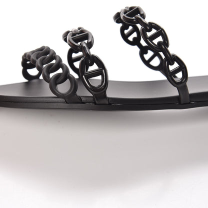 Hermes Rubber Chaine d'Ancre Rivage Sandals 35 Black 8 of 9