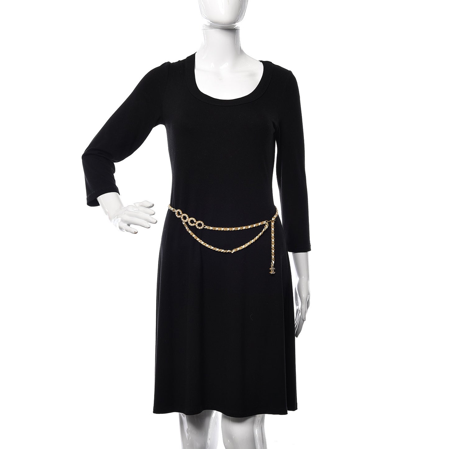Pearl Chain Satin Coco Belt Gold
