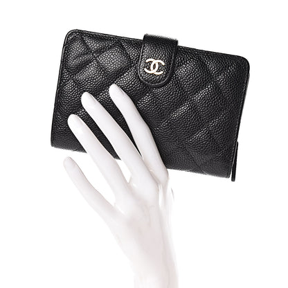 Chanel Caviar Quilted Zipped Pocket Wallet Black 2 of 9