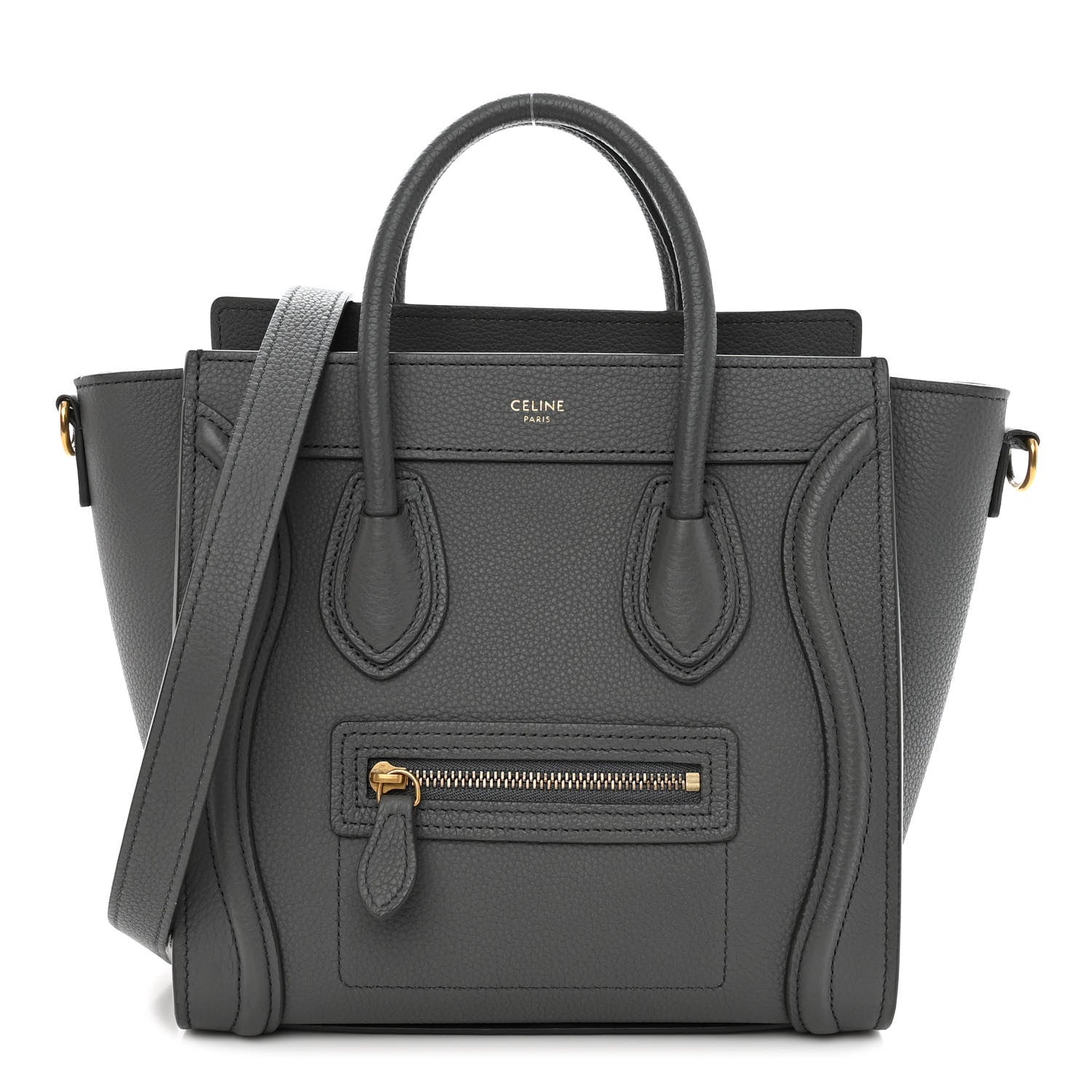 Celine Baby Drummed Calfskin Nano Luggage Kohl 1 of 9