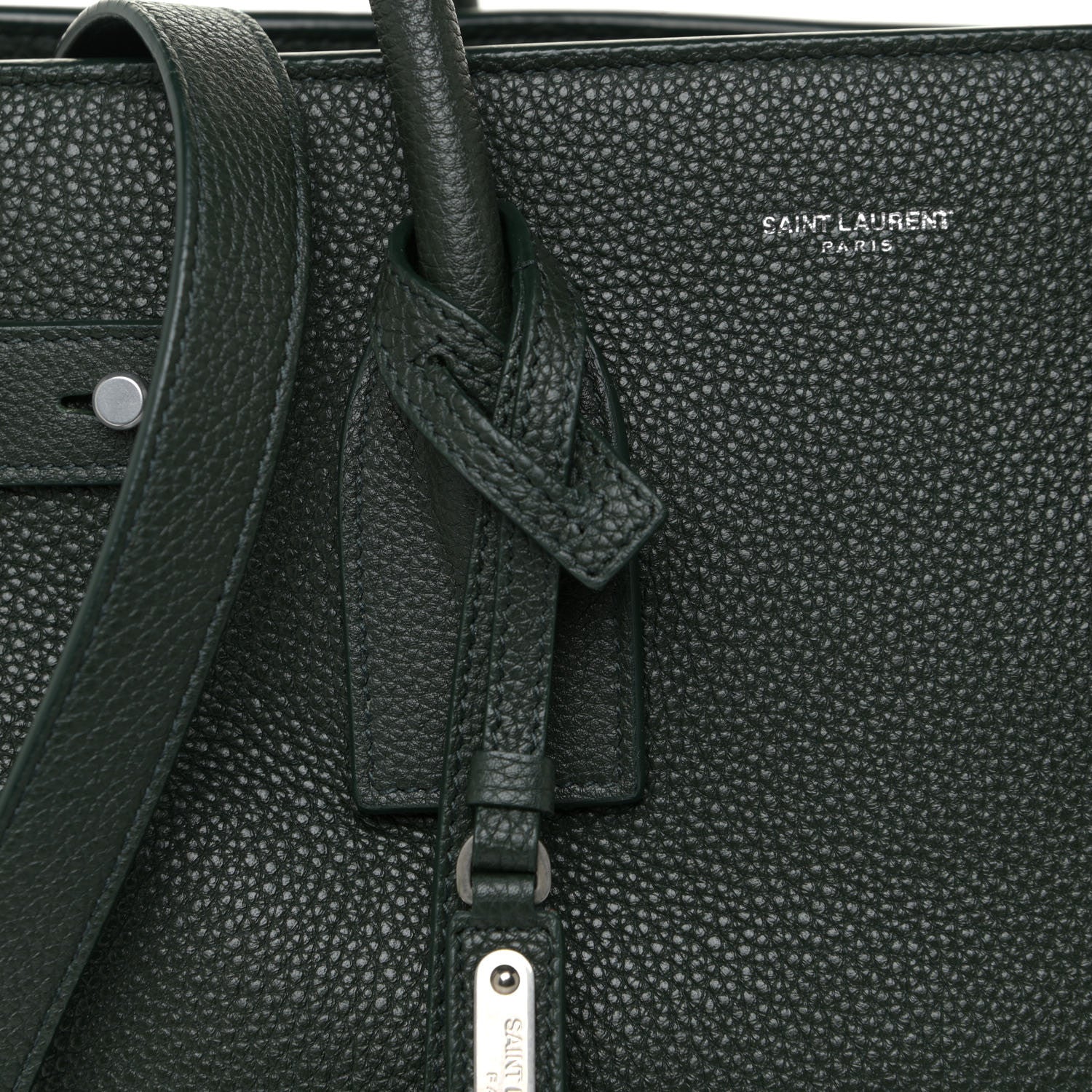 Saint Laurent Grained Calfskin Small Supple Sac De Jour Dark Vert 7 of 16