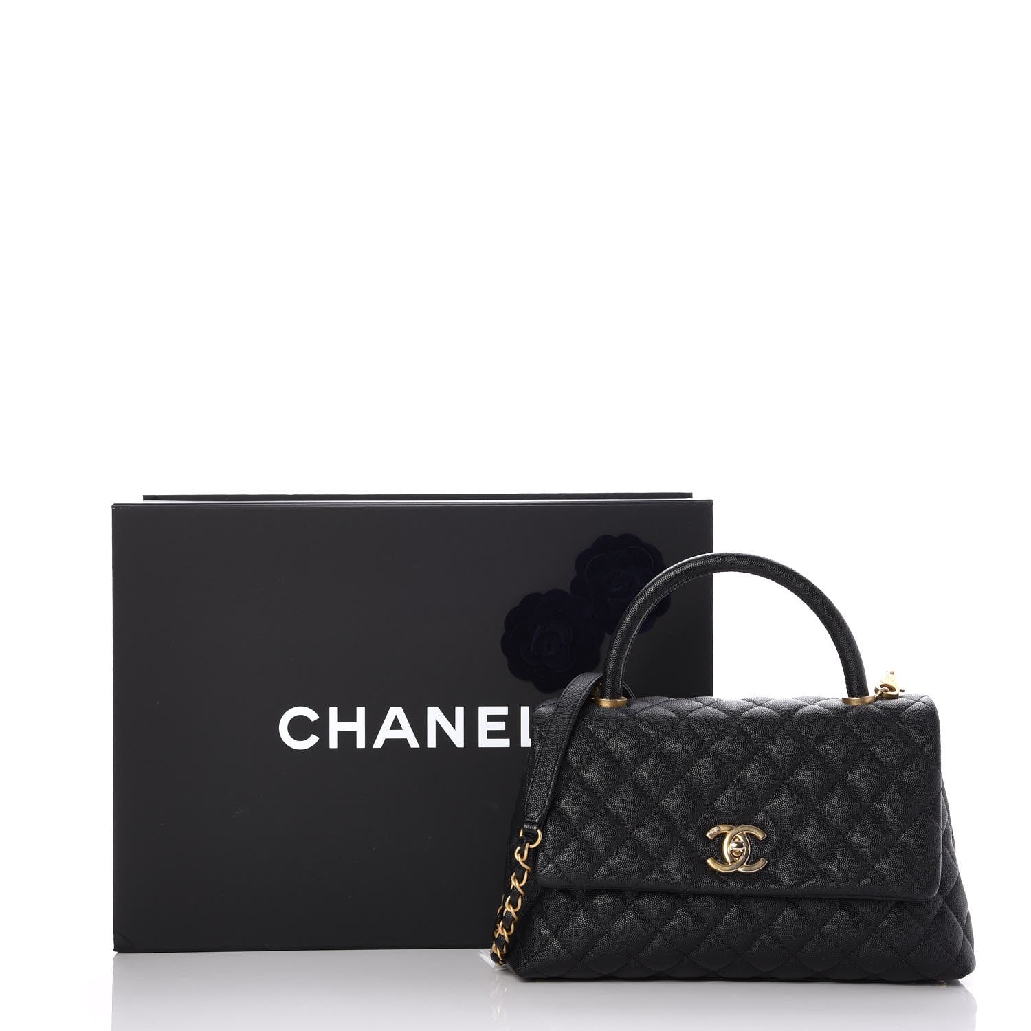 Chanel Caviar Quilted Small Coco Handle Flap Black 8 of 8