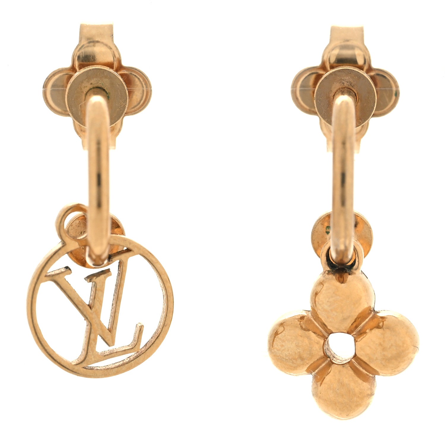 Louis Vuitton Brass Blooming Earrings Gold 1 of 3
