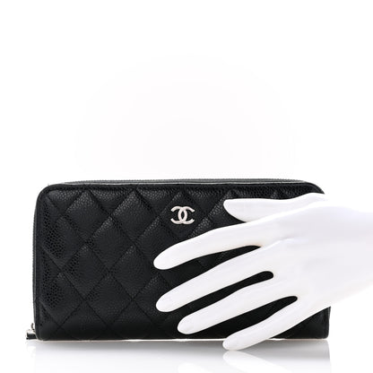 Chanel Caviar Quilted Large Gusset Zip Around Wallet Black 2 of 9