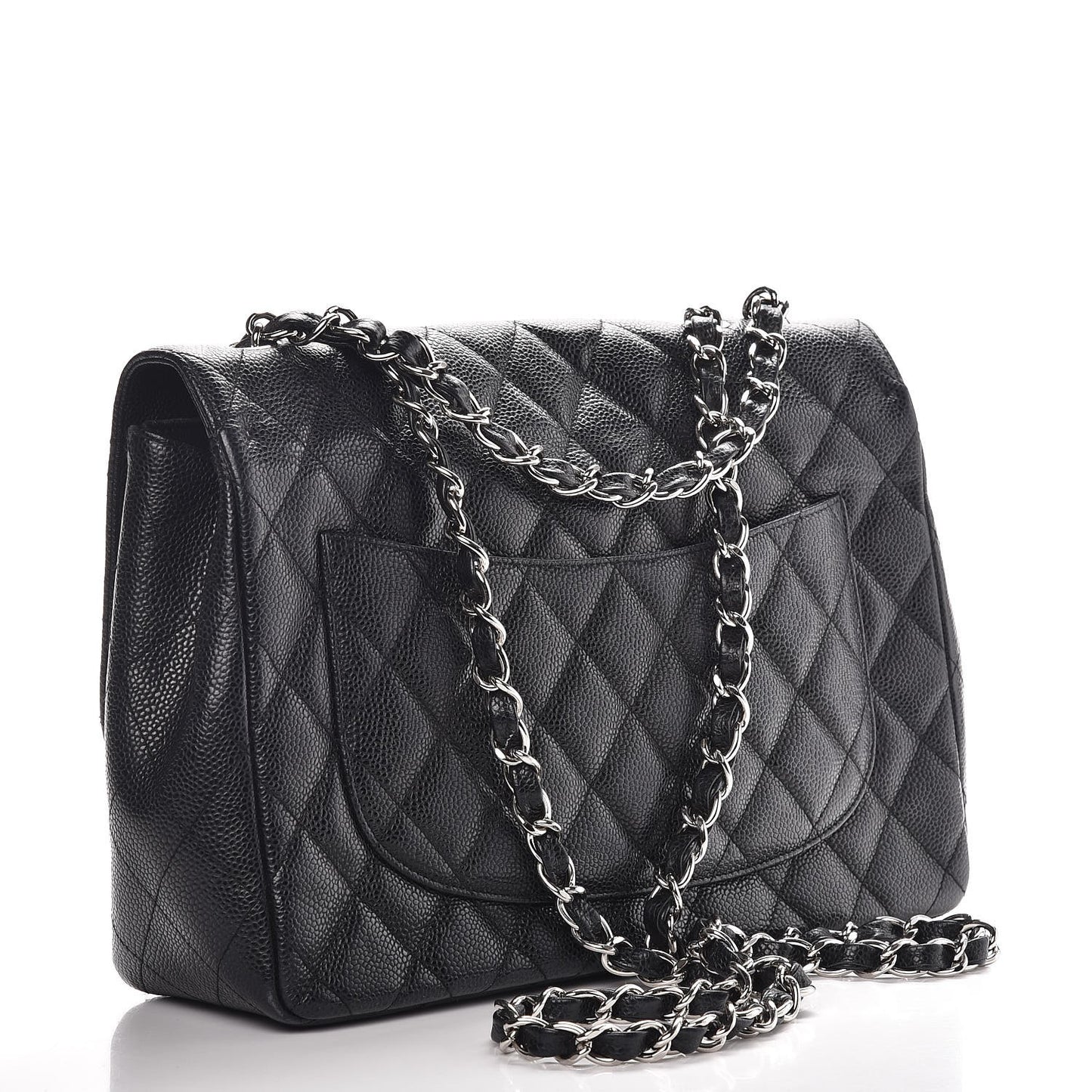 Caviar Quilted Jumbo Single Flap Black