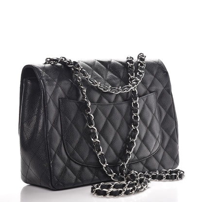 Chanel Caviar Quilted Jumbo Single Flap Black 3 of 10