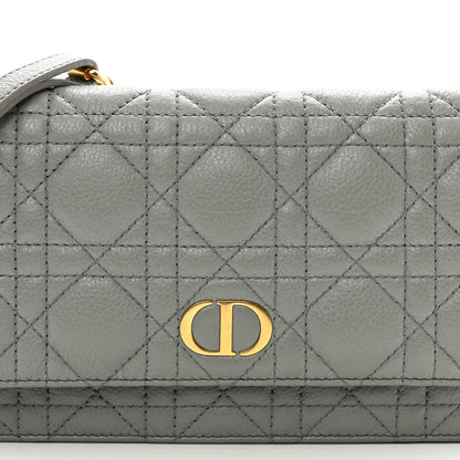 Christian Dior Supple Calfskin Caro Pouch with Chain Cloud Blue 5 of 11