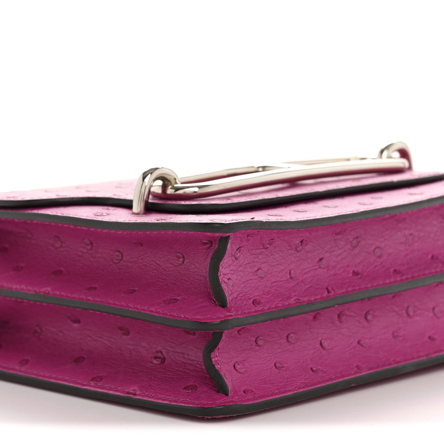 Ostrich Mini Sac Roulis Rose Pourpre