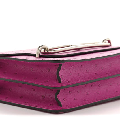 Hermes Ostrich Mini Sac Roulis Rose Pourpre 9 of 14