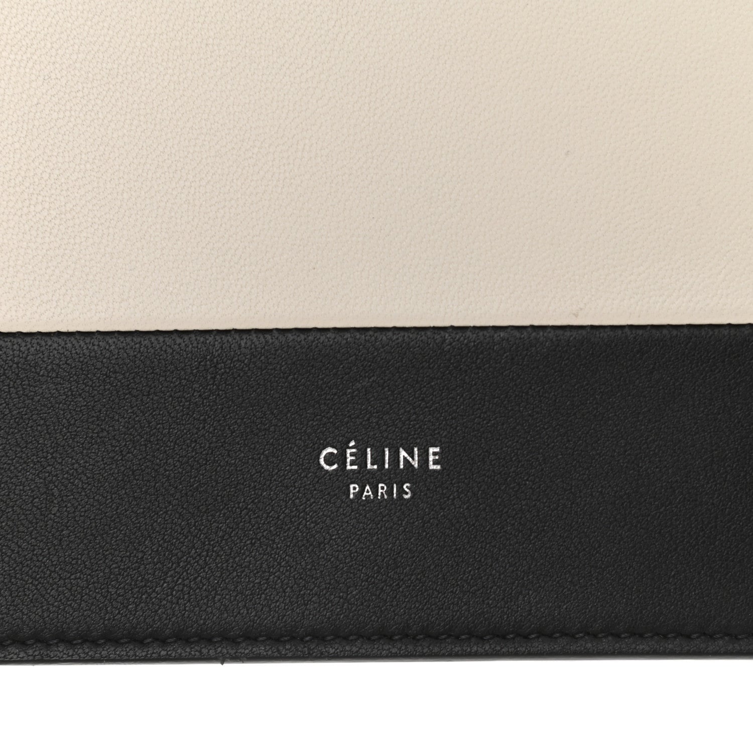 Celine Smooth Lambskin Frame Evening Chain Clutch Black White 6 of 10