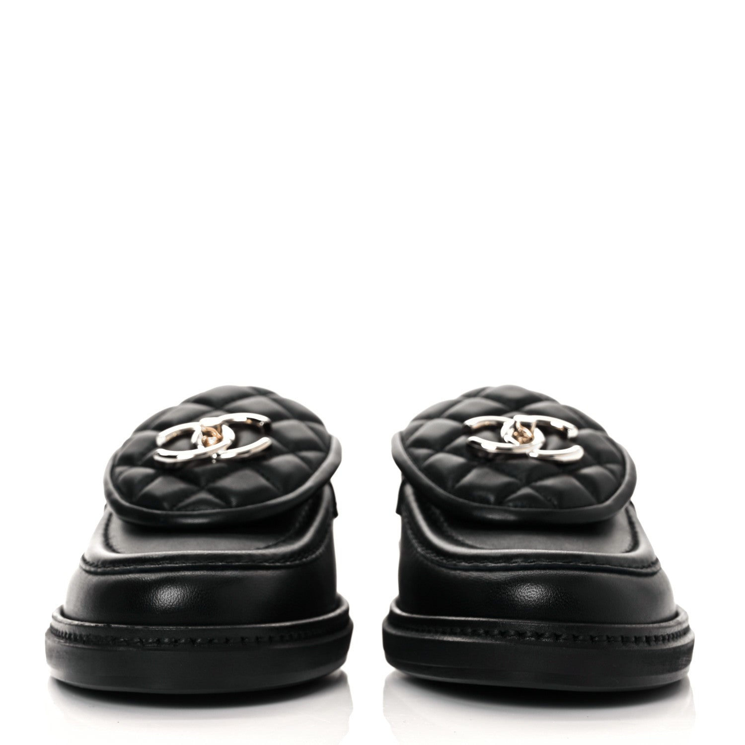 Chanel Lambskin Quilted CC Turnlock Loafers 36 Black 4 of 18