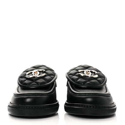 Chanel Lambskin Quilted CC Turnlock Loafers 36 Black 4 of 18
