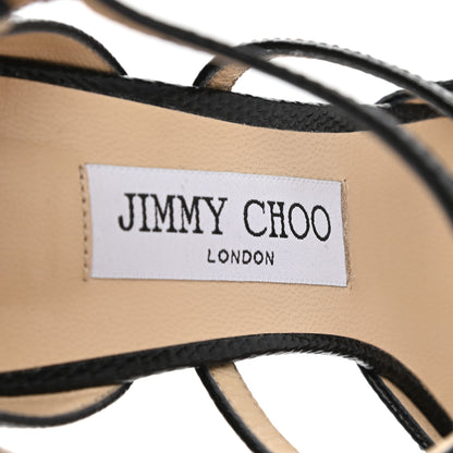 Jimmy Choo Lizard Emsy Crisscross Sandals 38 Black 8 of 9