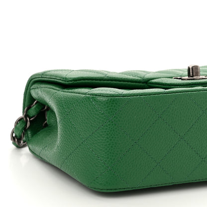 Chanel Caviar Quilted Mini Rectangular Flap Green 8 of 10