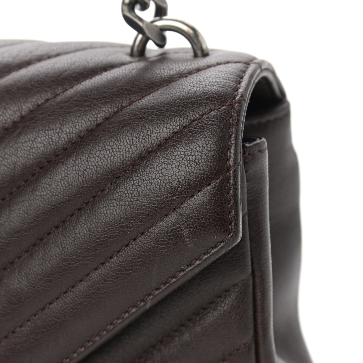 Calfskin Matelasse Chevron Monogram Medium College Bag Faggio