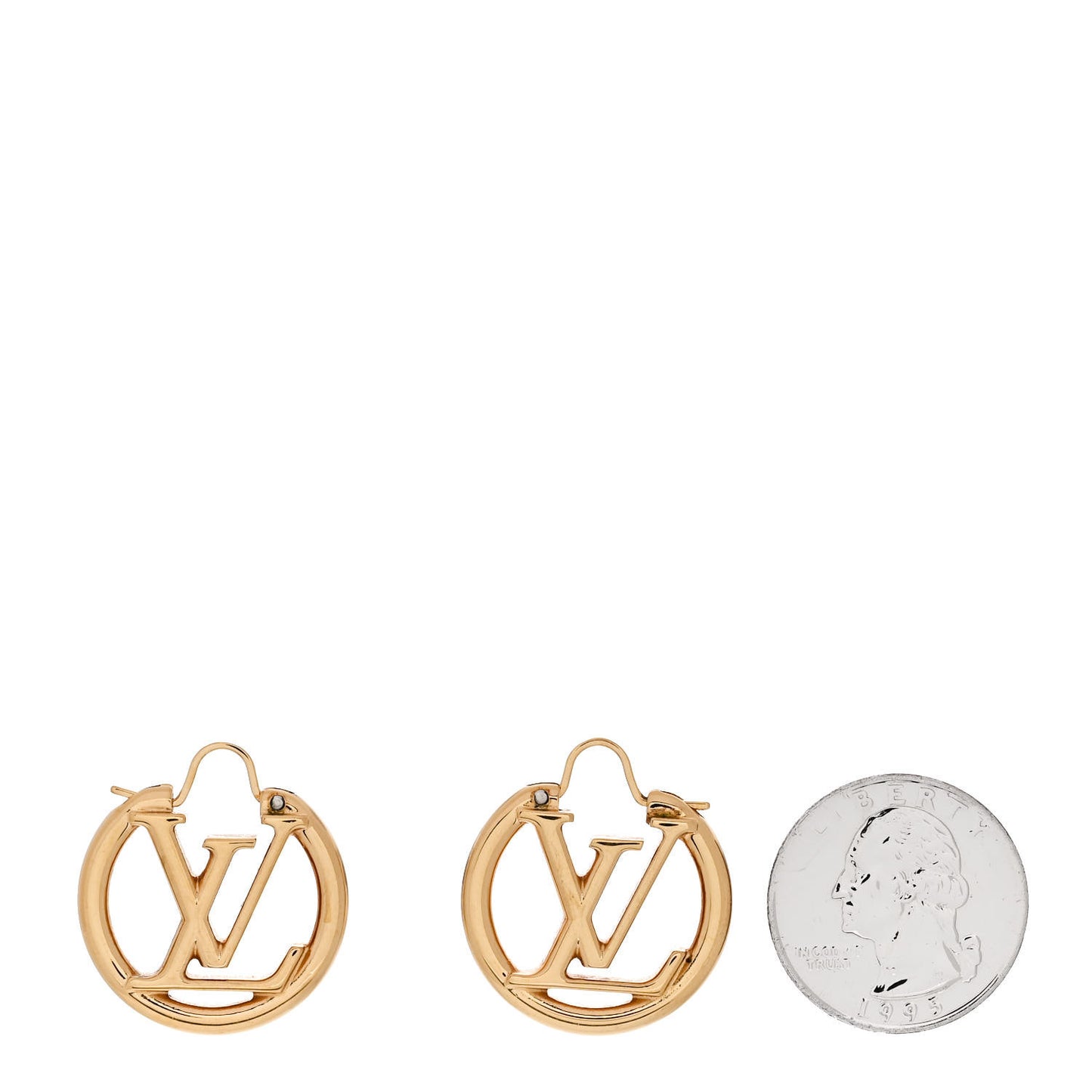 Metal Small Louise Hoop Earrings Gold