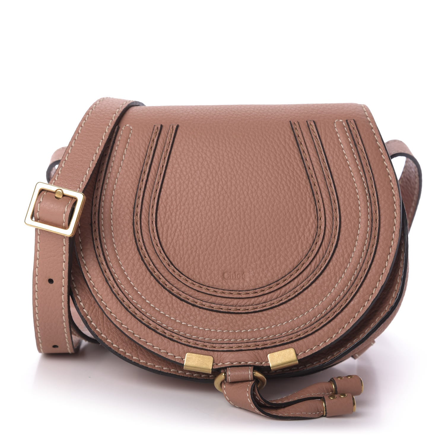 Chloe Calfskin Mini Marcie Round Crossbody Bag Fallow Pink 1 of 9