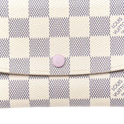 Louis Vuitton Damier Azur Emilie Wallet Rose Ballerine 7 of 7