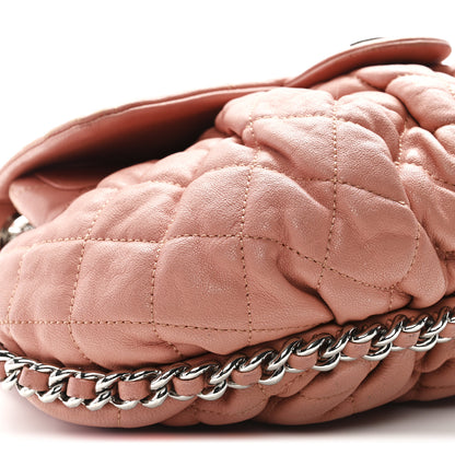 Chanel Washed Lambskin Quilted Medium Chain Around Messenger Salmon 9 of 12