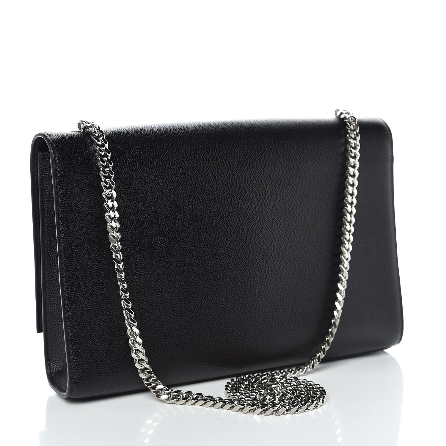 Saint Laurent Grain De Poudre Large Classic Monogram Kate Satchel Black 3 of 8