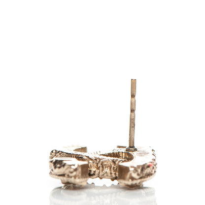 Chanel Enamel CC Baroque Earrings Black Gold 3 of 5
