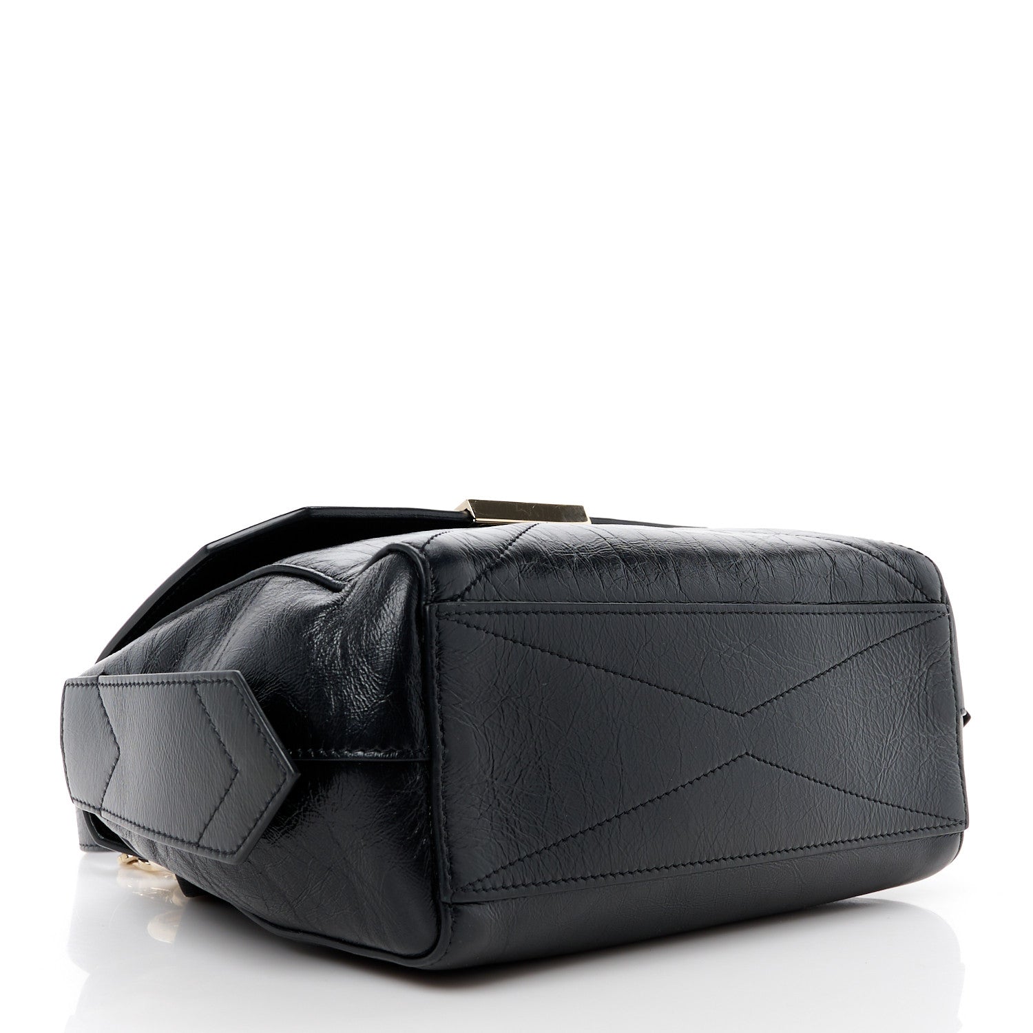 Givenchy Creased Patent Calfskin Small ID Flap Black 4 of 12