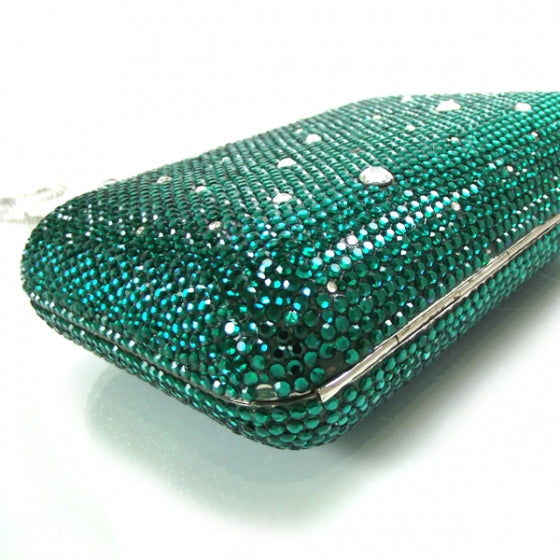 Judith Leiber Swarovski Crystal Minaudiere Monet Green 5 of 8