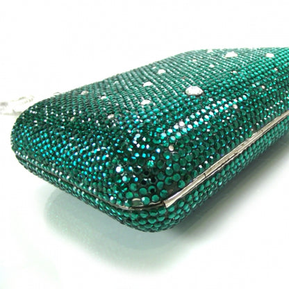 Judith Leiber Swarovski Crystal Minaudiere Monet Green 5 of 8