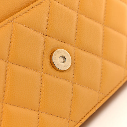 Chanel Caviar Quilted Wallet on Chain WOC Yellow 13 of 15