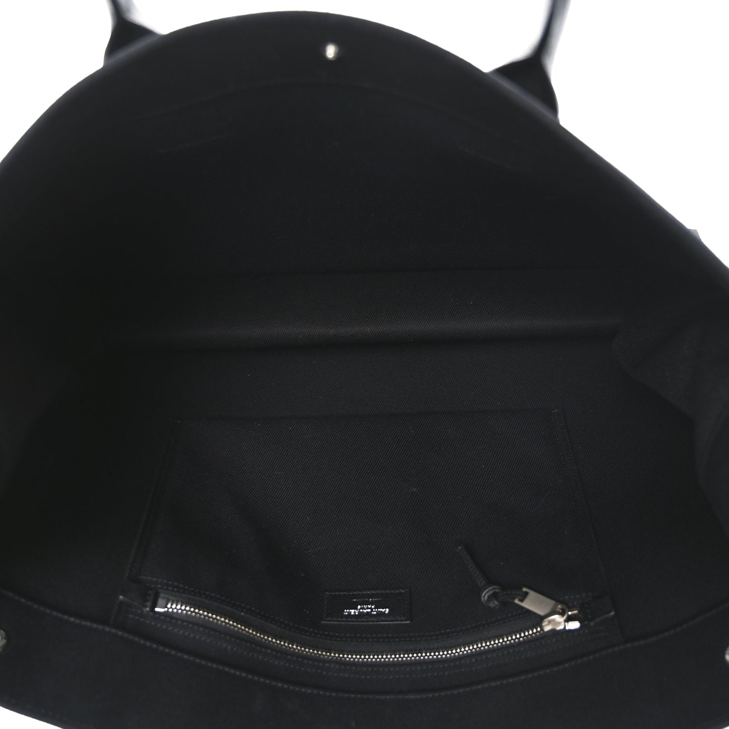 Linen Calfskin Rive Gauche Tote Black