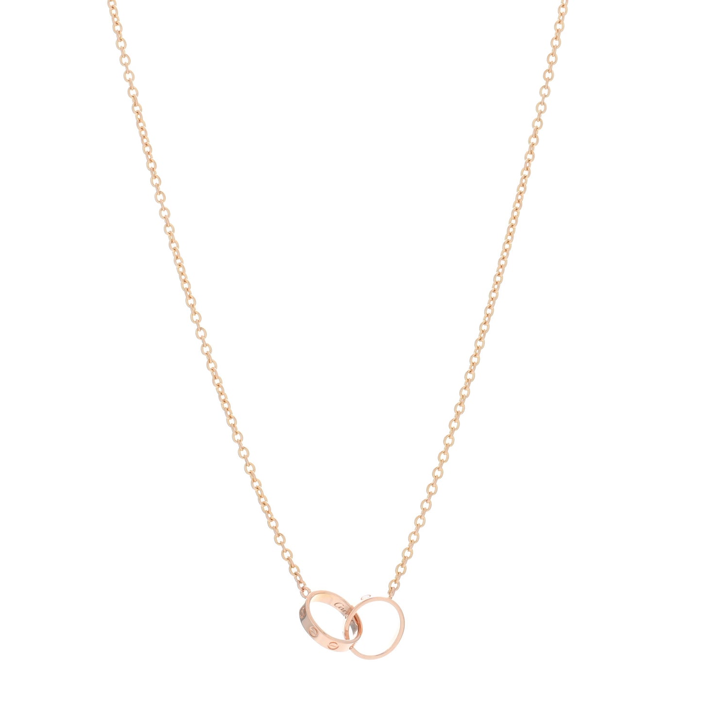 18K Pink Gold Interlocking LOVE Necklace