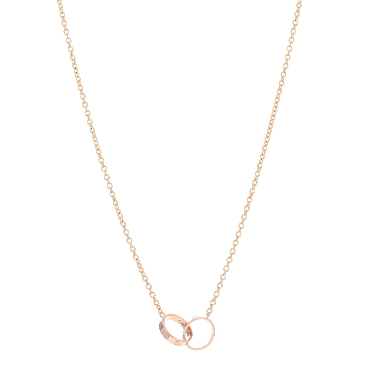 Cartier 18K Pink Gold Interlocking LOVE Necklace 1 of 5