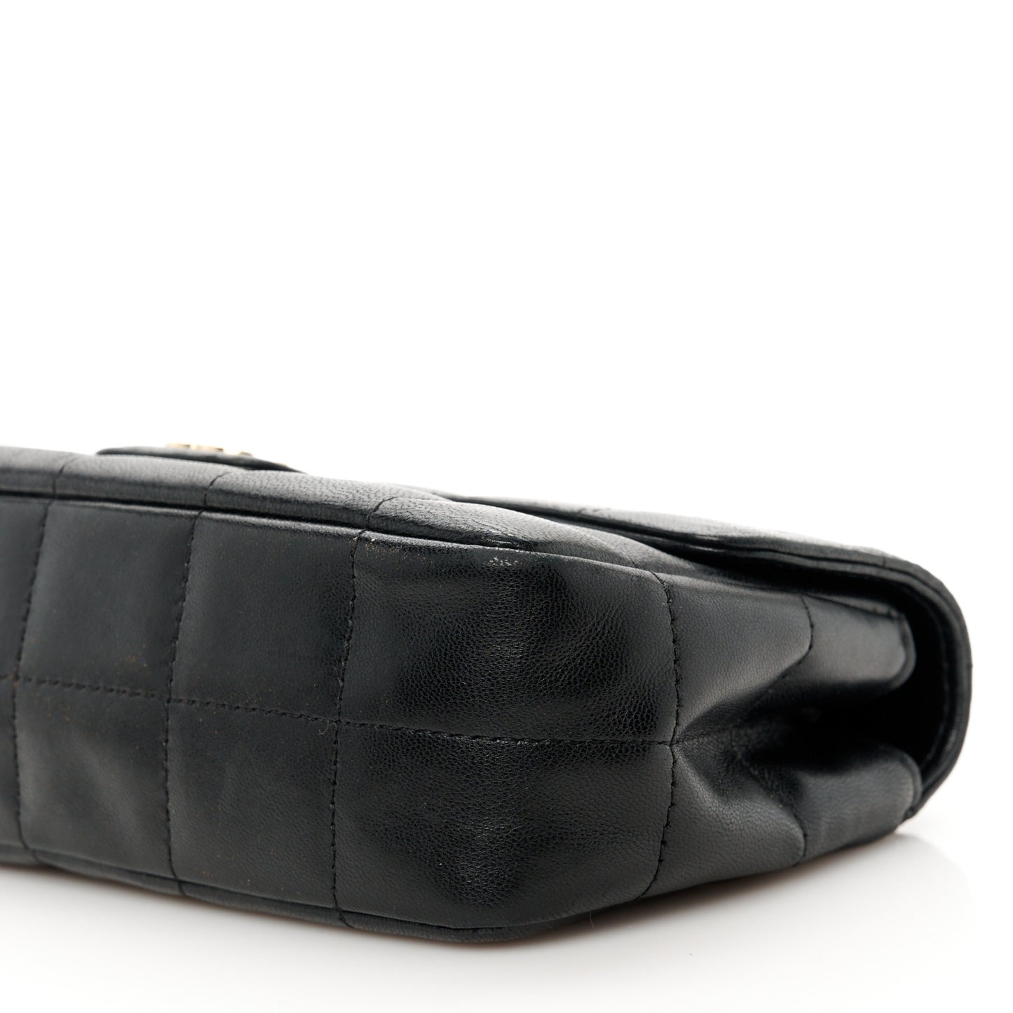 Lambskin Quilted Mini Chocolate Bar Flap Black
