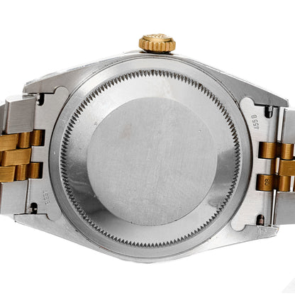 Rolex Stainless Steel 18K Yellow Gold Diamond 36mm Oyster Perpetual Datejust Watch Champagne 16233 4 of 4